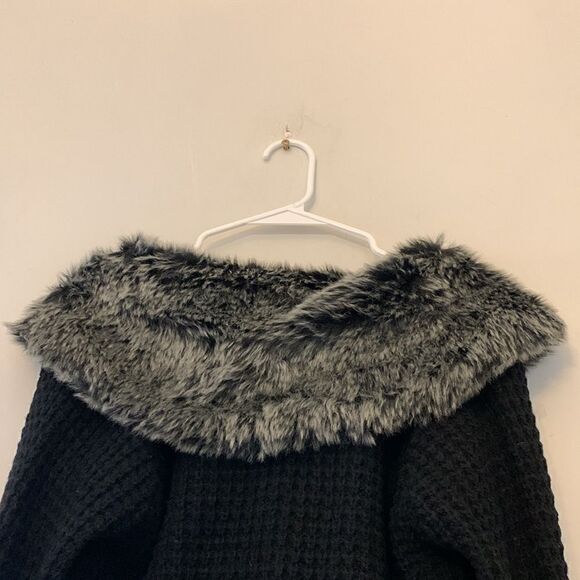 Say What ? Black tie waist sweater jacket Size XL( juniors) NWT - Picture 7 of 9